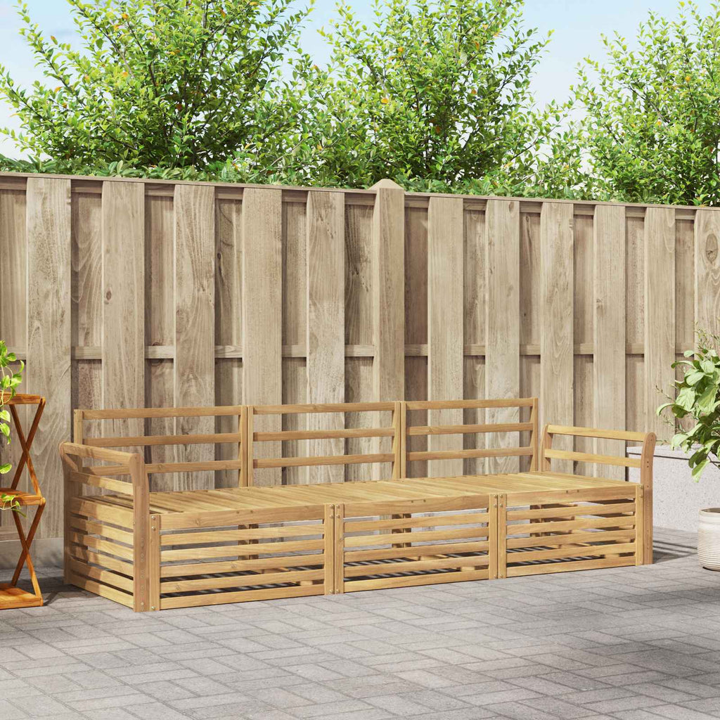 Outdoor-Sofagarnitur 3 pcs Weiß Massivholz Akazie