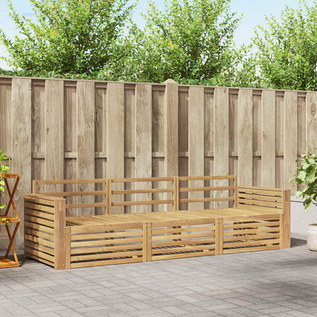 Outdoor-Sofagarnitur 3 pcs Weiß Massivholz Akazie