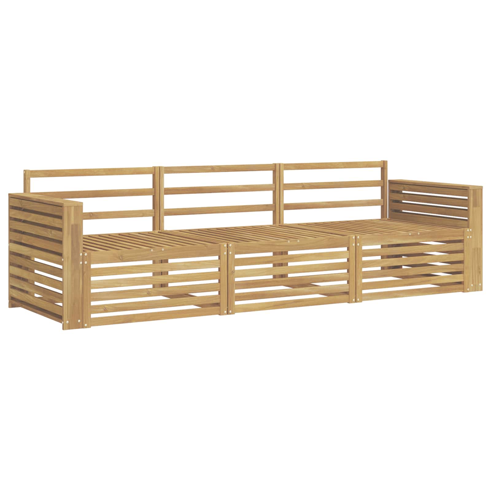 Outdoor-Sofagarnitur 3 pcs Weiß Massivholz Akazie