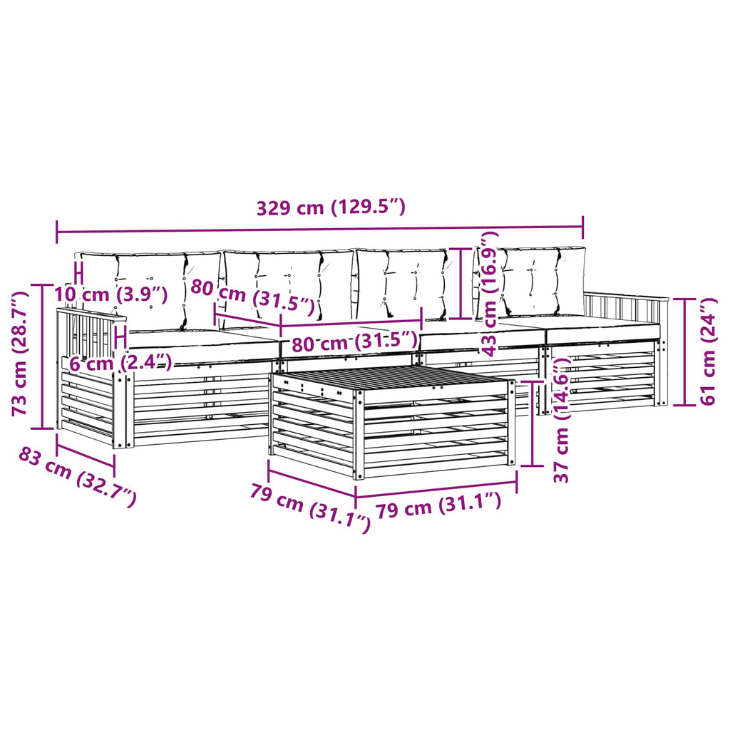 Outdoor-Sofagarnitur 5 pcs Weiß und Beige Massivholz Akazie