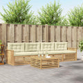 Outdoor-Sofagarnitur 5 pcs Weiß und Creme Massivholz Akazie