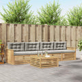 Outdoor-Sofagarnitur 5 pcs Weiß und Hellgrau Massivholz Akazie