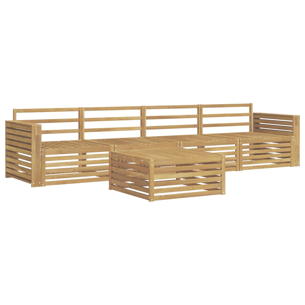 Outdoor-Sofagarnitur 5 pcs Weiß Massivholz Akazie