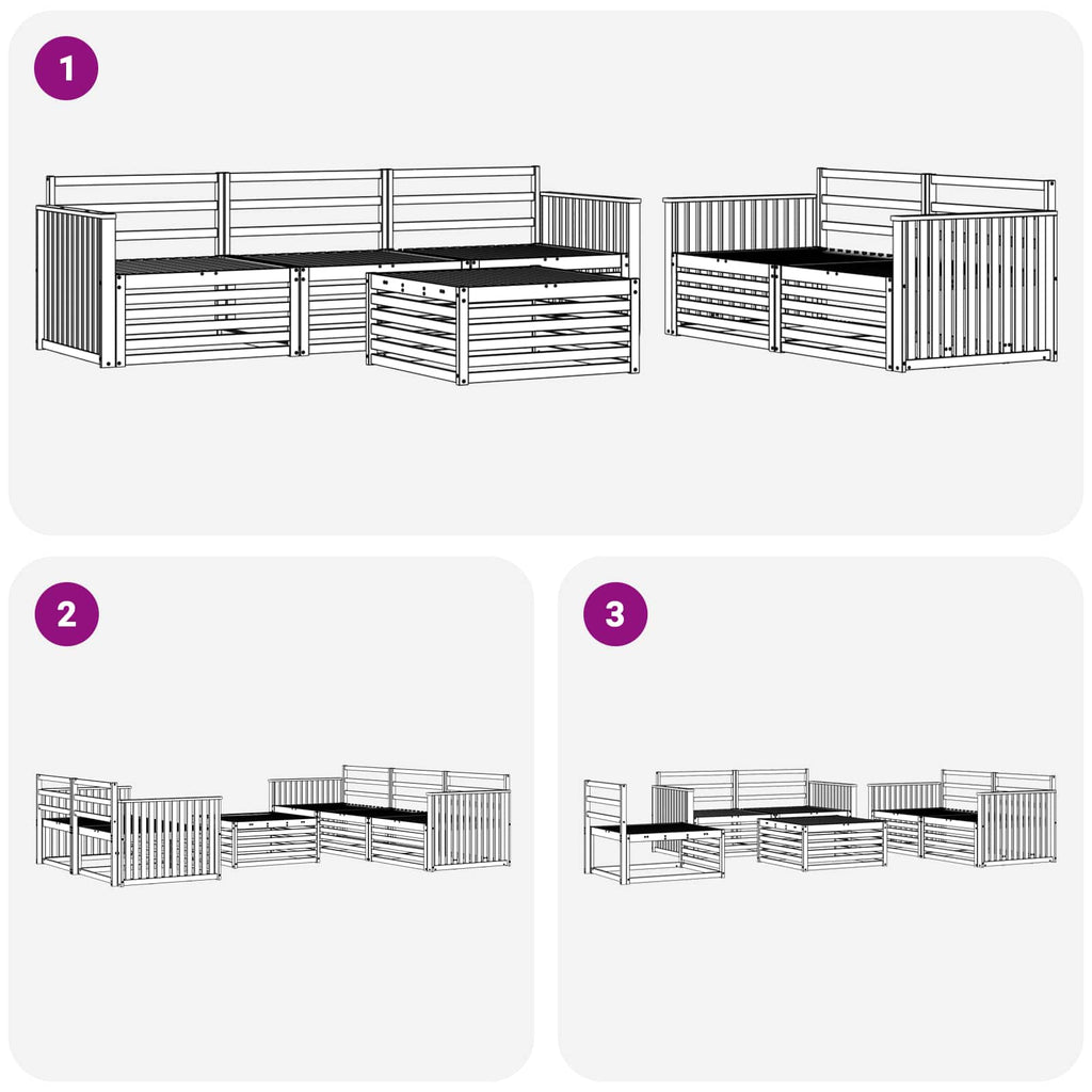 Outdoor-Sofagarnitur 6 pcs Weiß