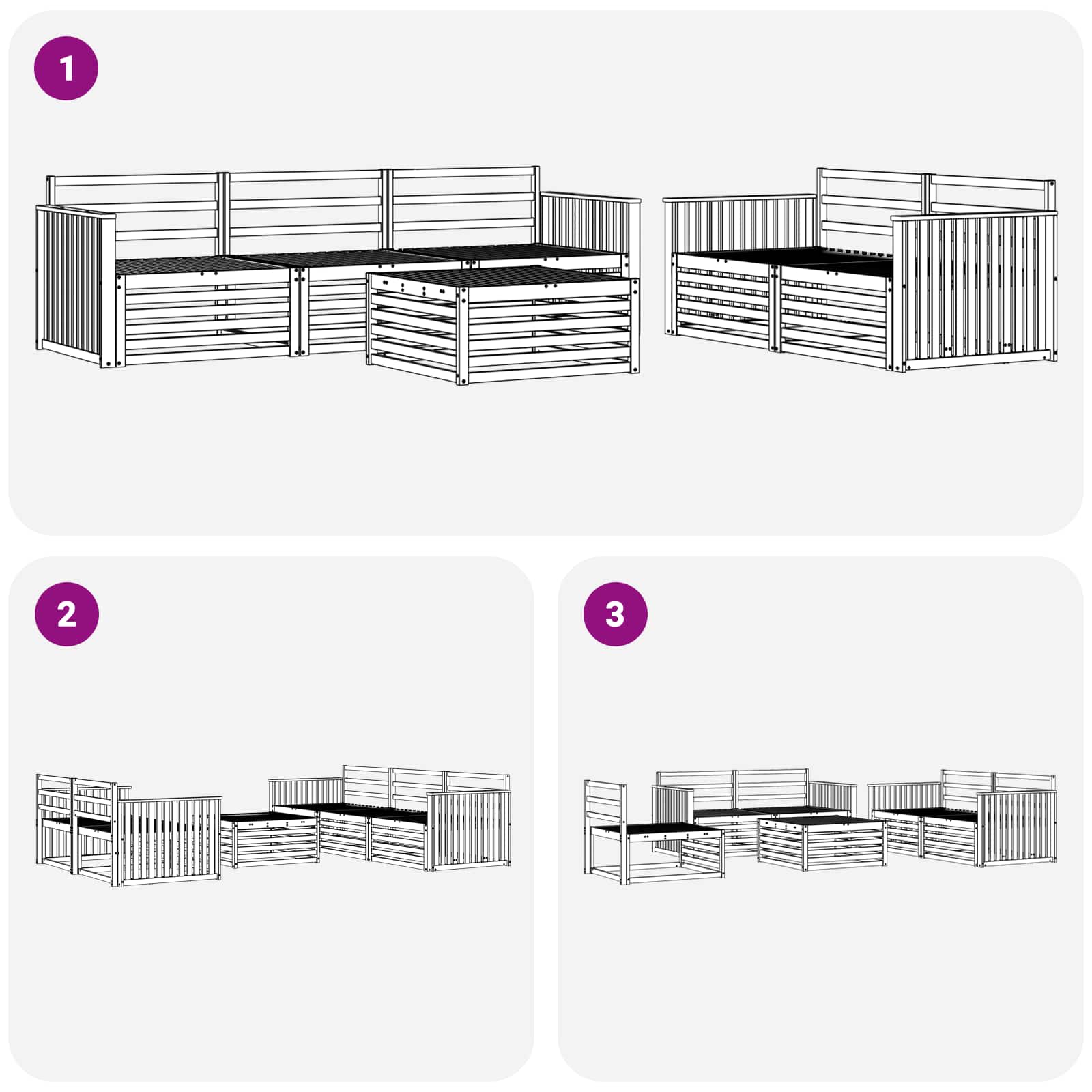 Outdoor-Sofagarnitur 6 pcs Weiß