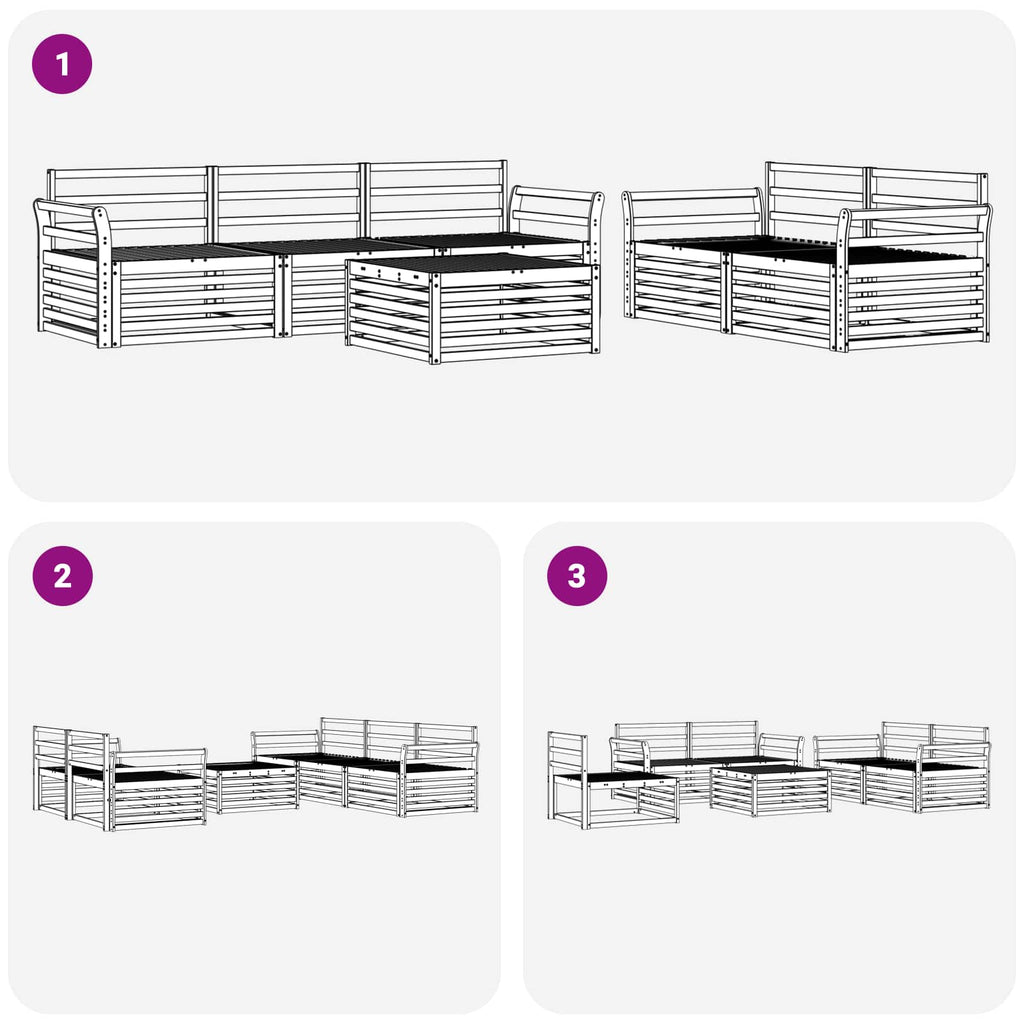 Outdoor-Sofagarnitur 6 pcs Weiß