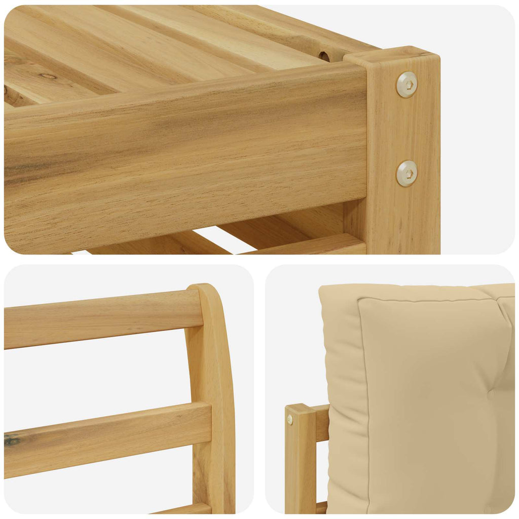 Outdoor-Sofagarnitur 6 pcs Weiß und Beige