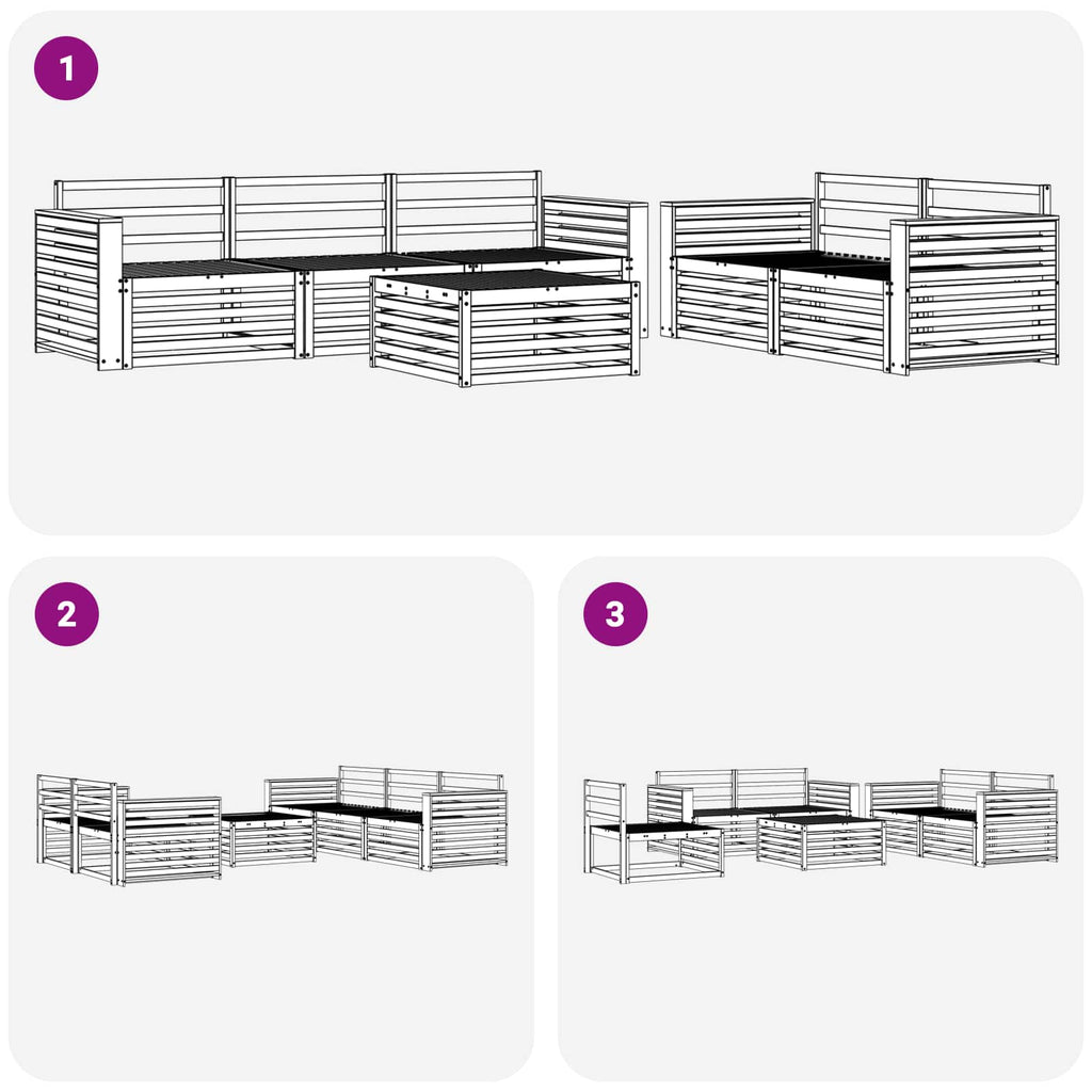 Outdoor-Sofagarnitur 6 pcs Weiß