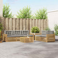 Outdoor-Sofagarnitur 6 pcs Weiß und Hellgrau