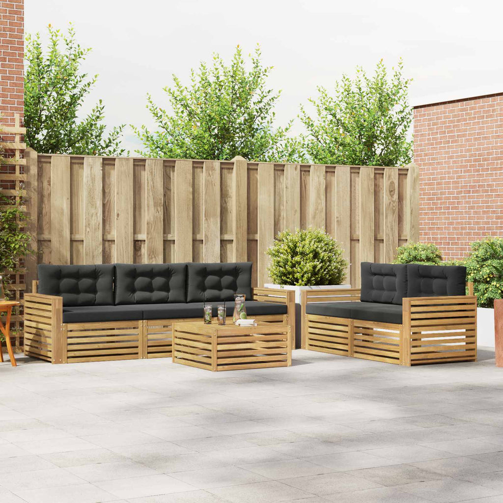 Outdoor-Sofagarnitur 6 pcs Weiß und Anthrazit