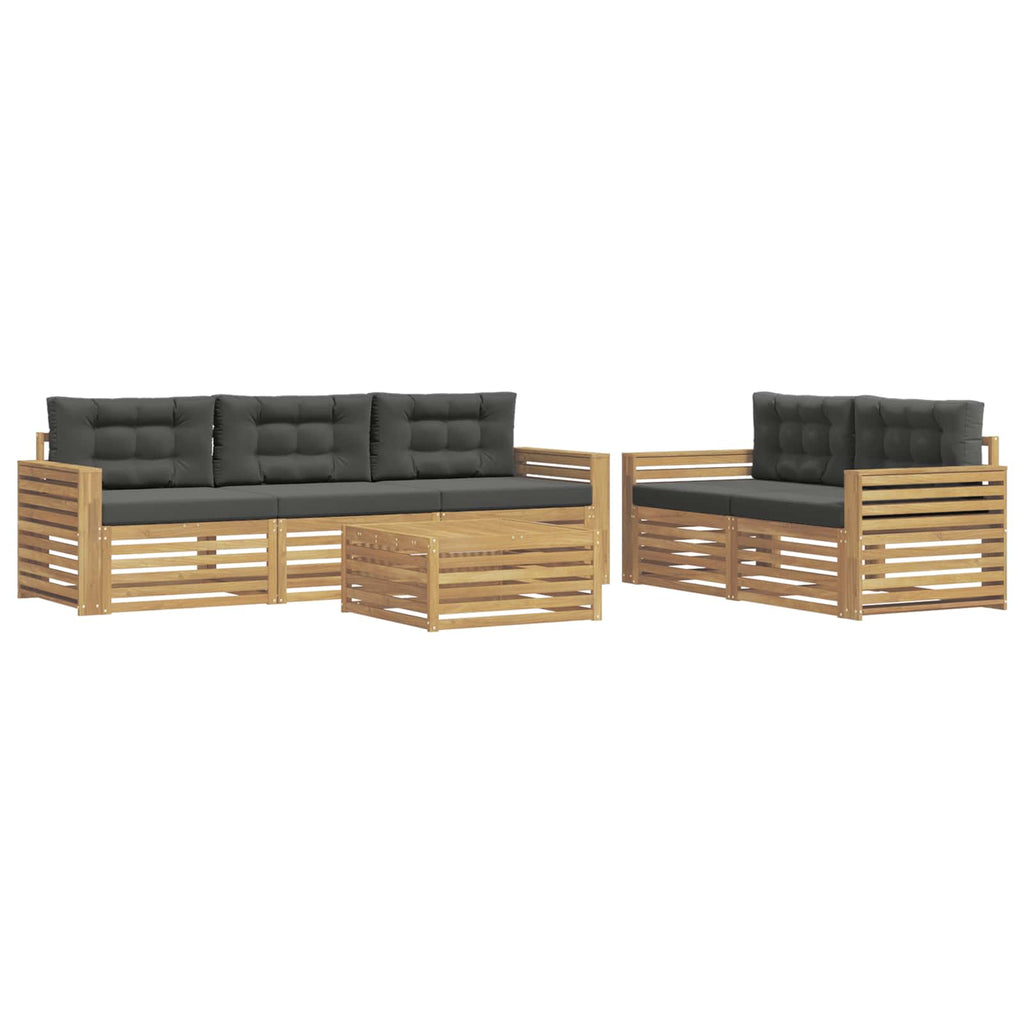Outdoor-Sofagarnitur 6 pcs Weiß und Anthrazit