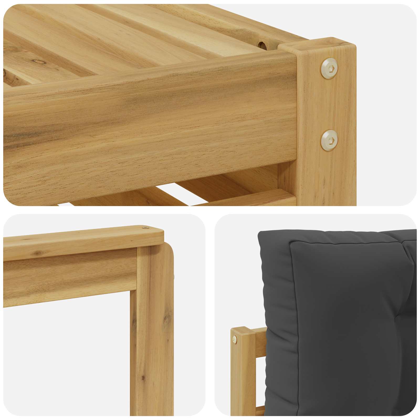 Outdoor-Sofagarnitur 7 pcs Weiß und Anthrazit Polyester