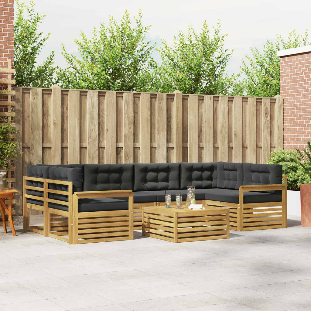 Outdoor-Sofagarnitur 7 pcs Weiß und Anthrazit Polyester