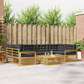 Outdoor-Sofagarnitur 7 pcs Weiß und Anthrazit Polyester