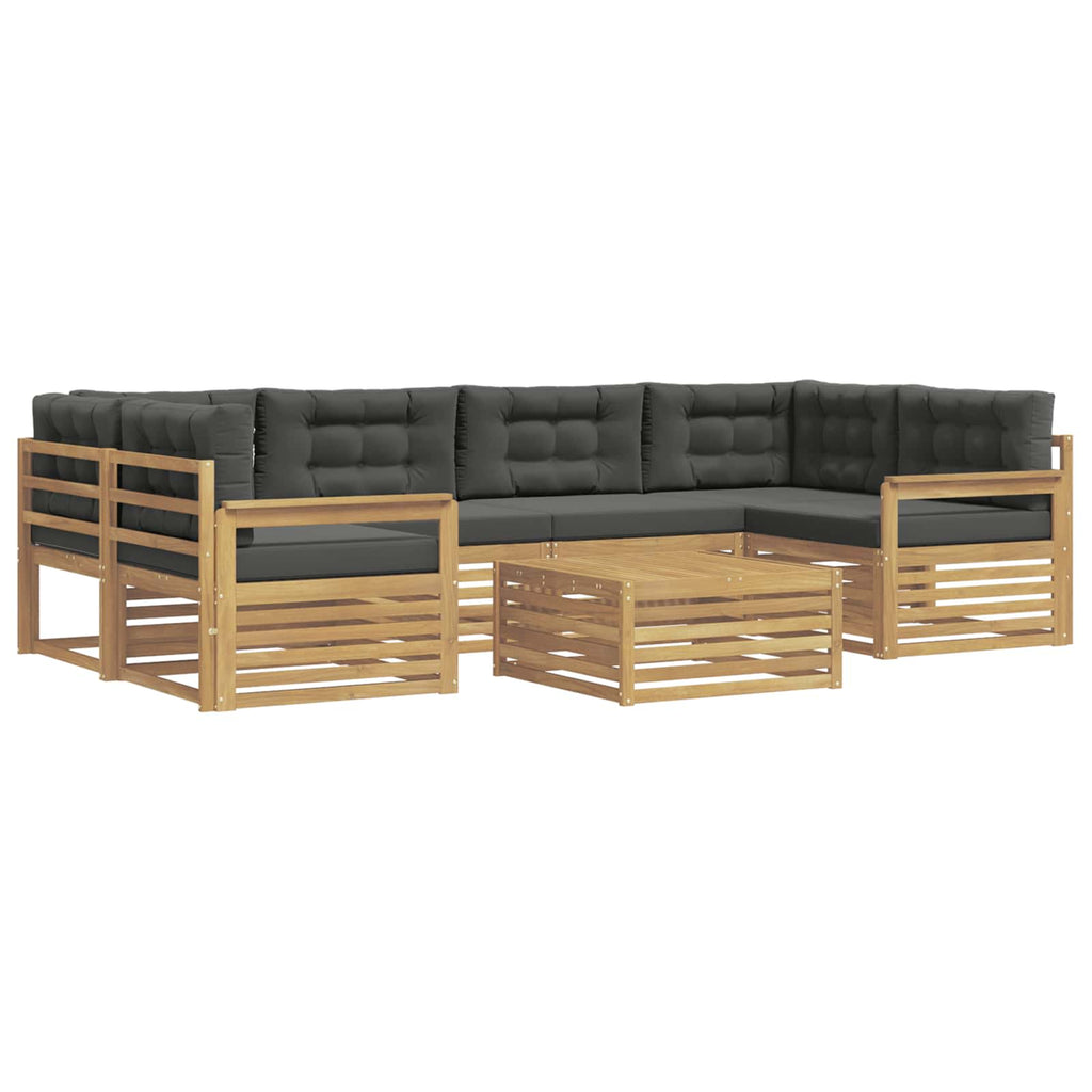 Outdoor-Sofagarnitur 7 pcs Weiß und Anthrazit Polyester
