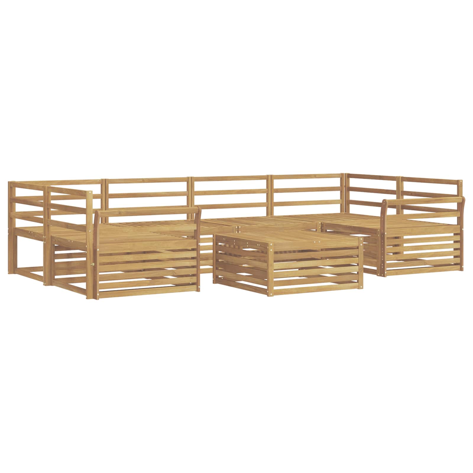 Outdoor-Sofagarnitur 7 pcs Weiß