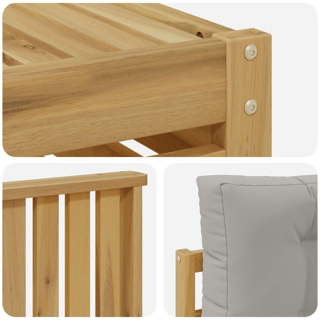 Outdoor-Sofagarnitur 8 pcs Weiß und Hellgrau