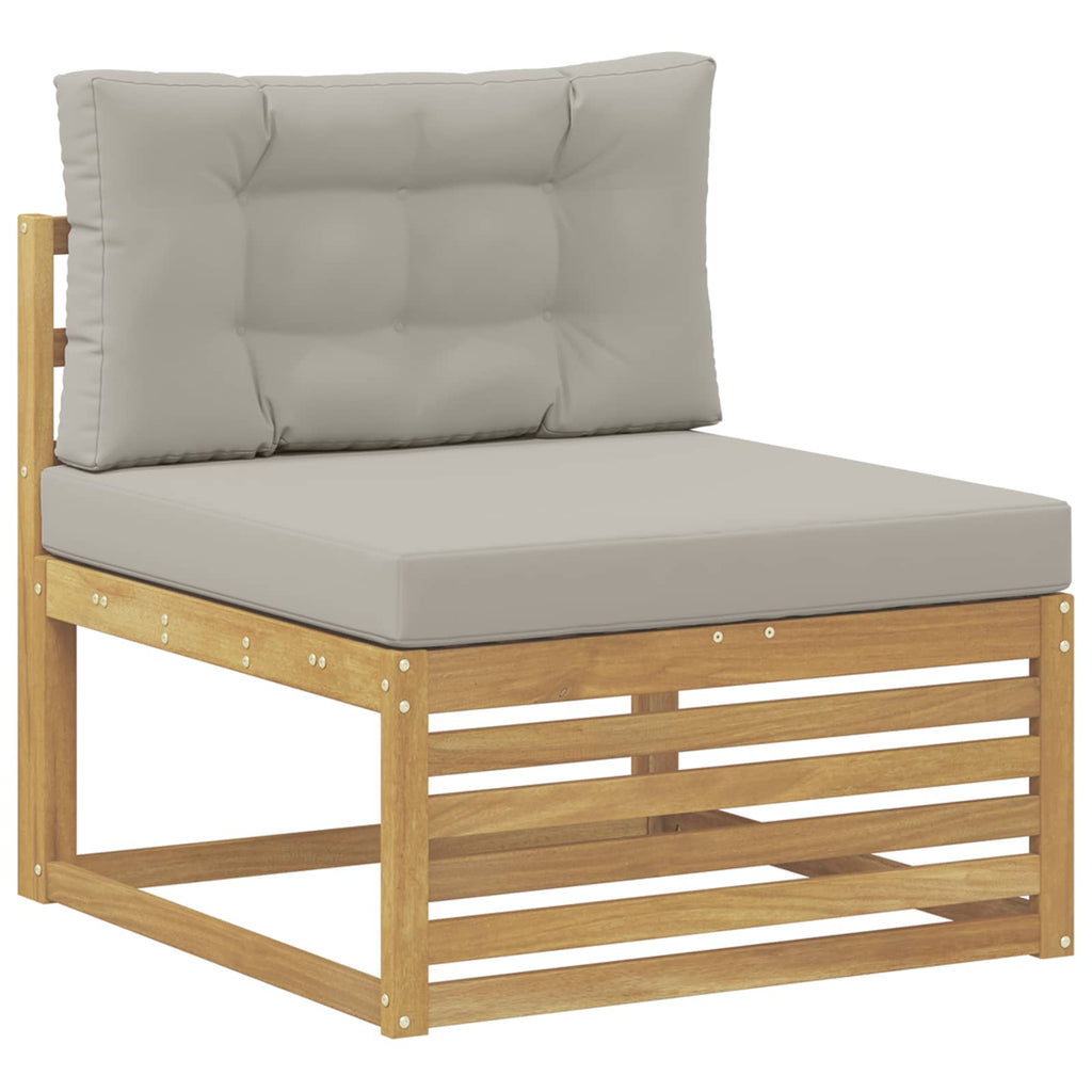 Outdoor-Sofagarnitur 8 pcs Weiß und Hellgrau
