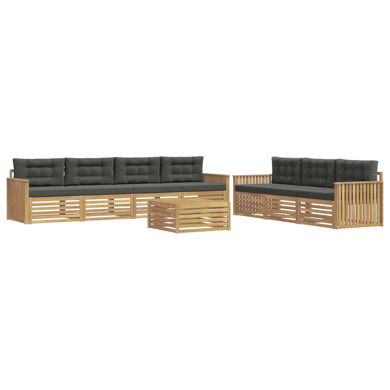 Outdoor-Sofagarnitur 8 pcs Weiß und Anthrazit