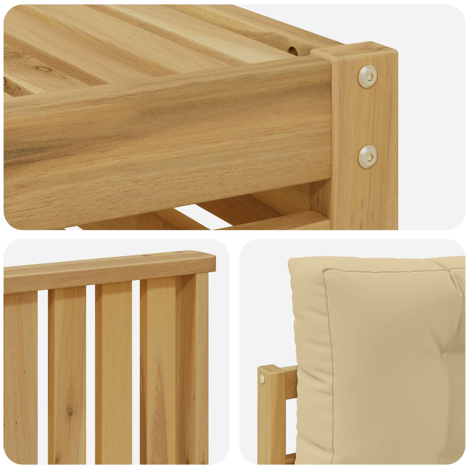 Outdoor-Sofagarnitur 8 pcs Weiß und Beige