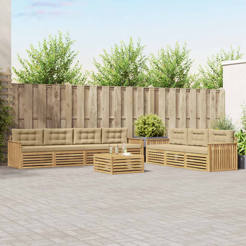 Outdoor-Sofagarnitur 8 pcs Weiß und Beige