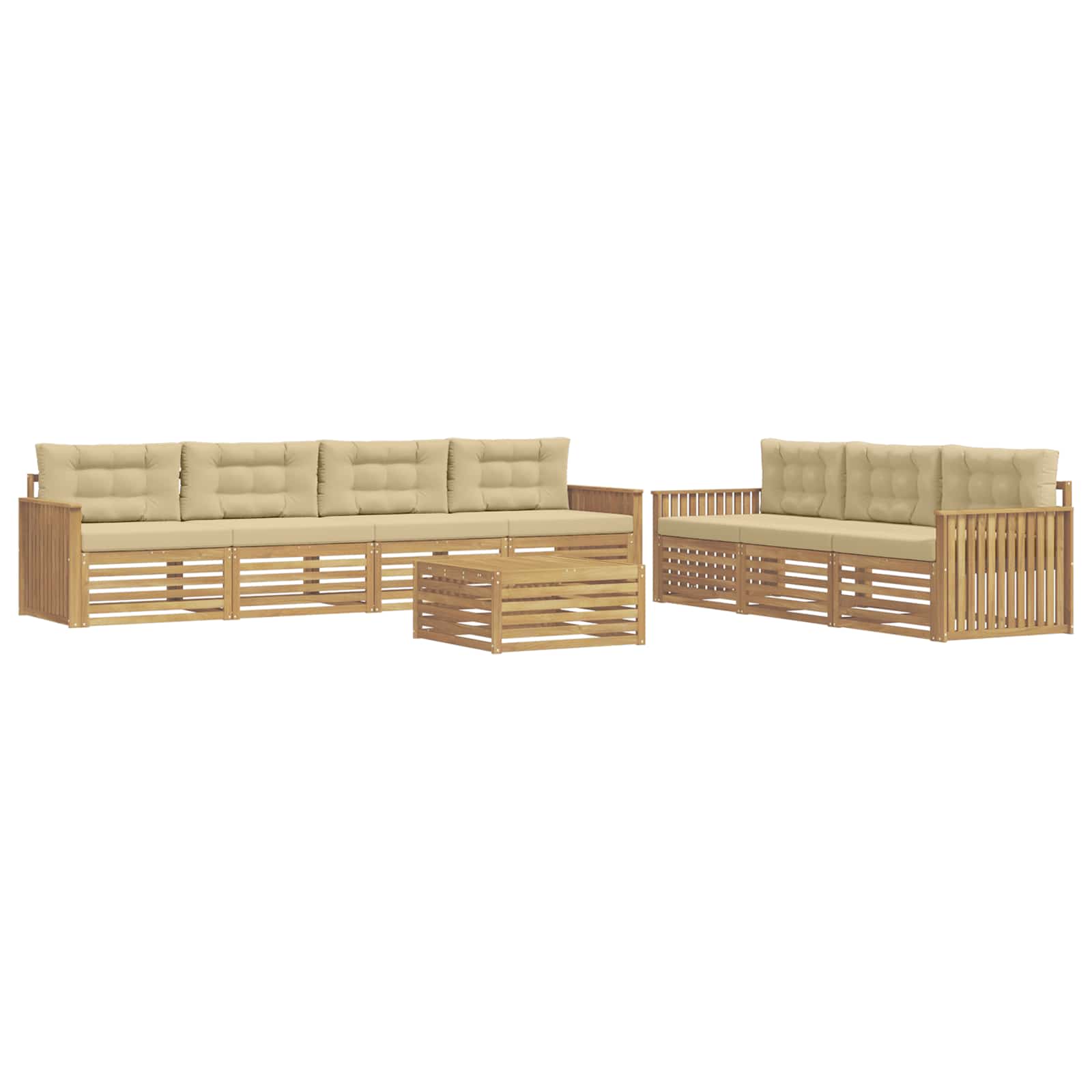 Outdoor-Sofagarnitur 8 pcs Weiß und Beige