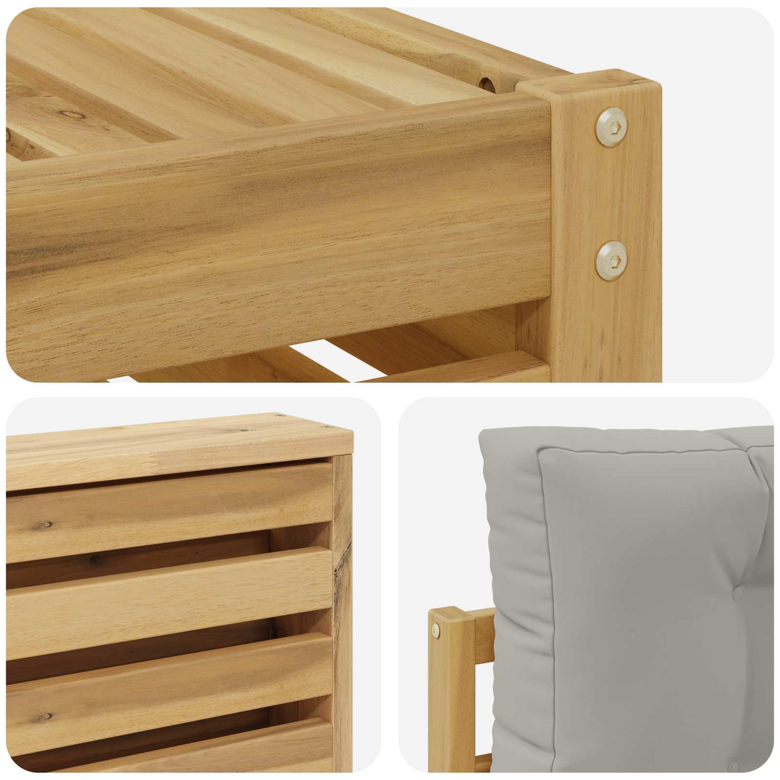 Outdoor-Sofagarnitur 8 pcs Weiß und Hellgrau