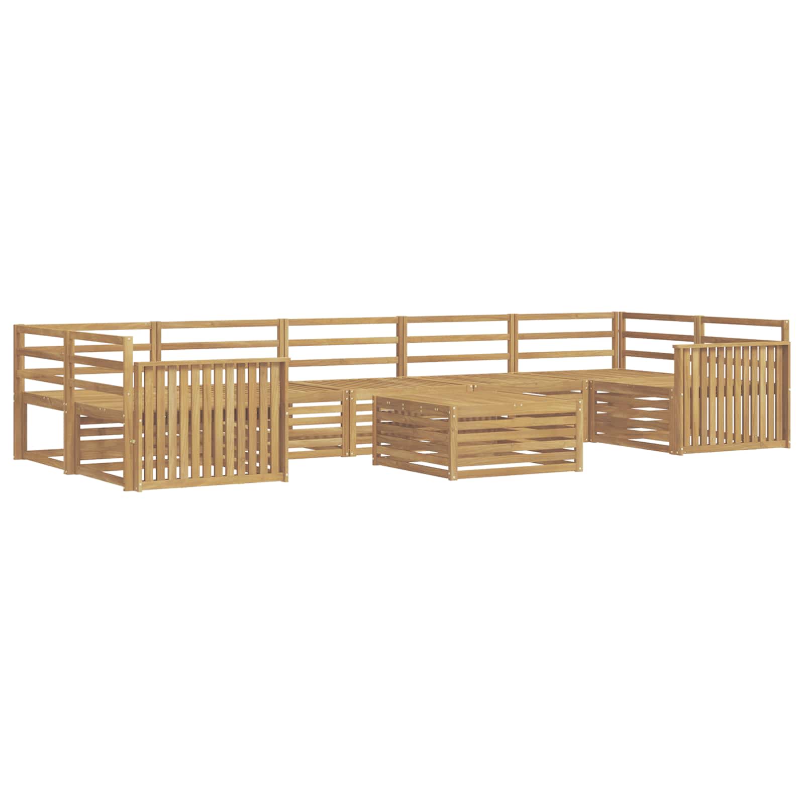 Outdoor-Sofagarnitur 8 pcs Weiß Massivholz Akazie