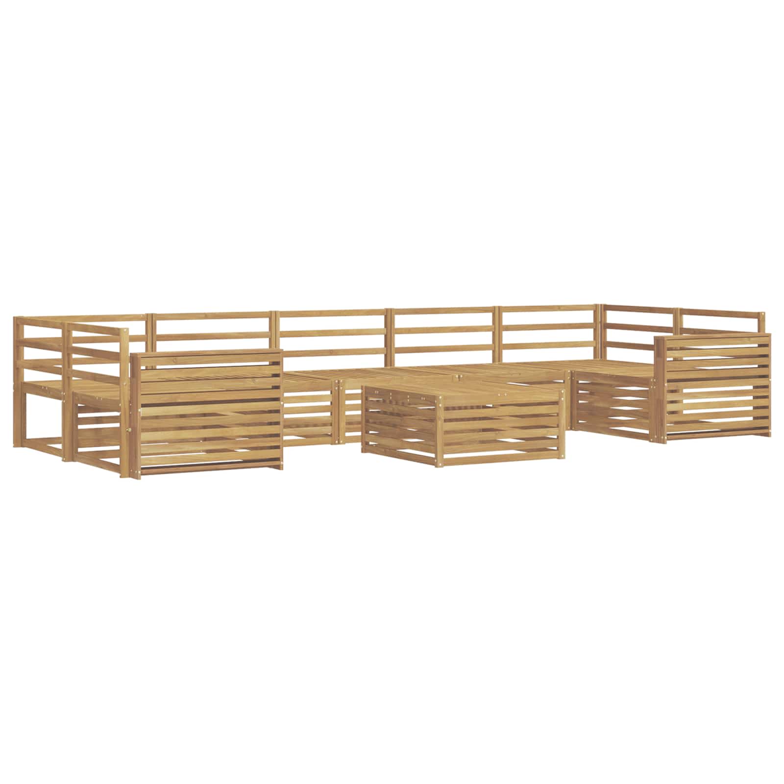 Outdoor-Sofagarnitur 8 pcs Weiß Massivholz Akazie