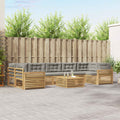 Outdoor-Sofagarnitur 8 pcs Weiß und Hellgrau Massivholz Akazie