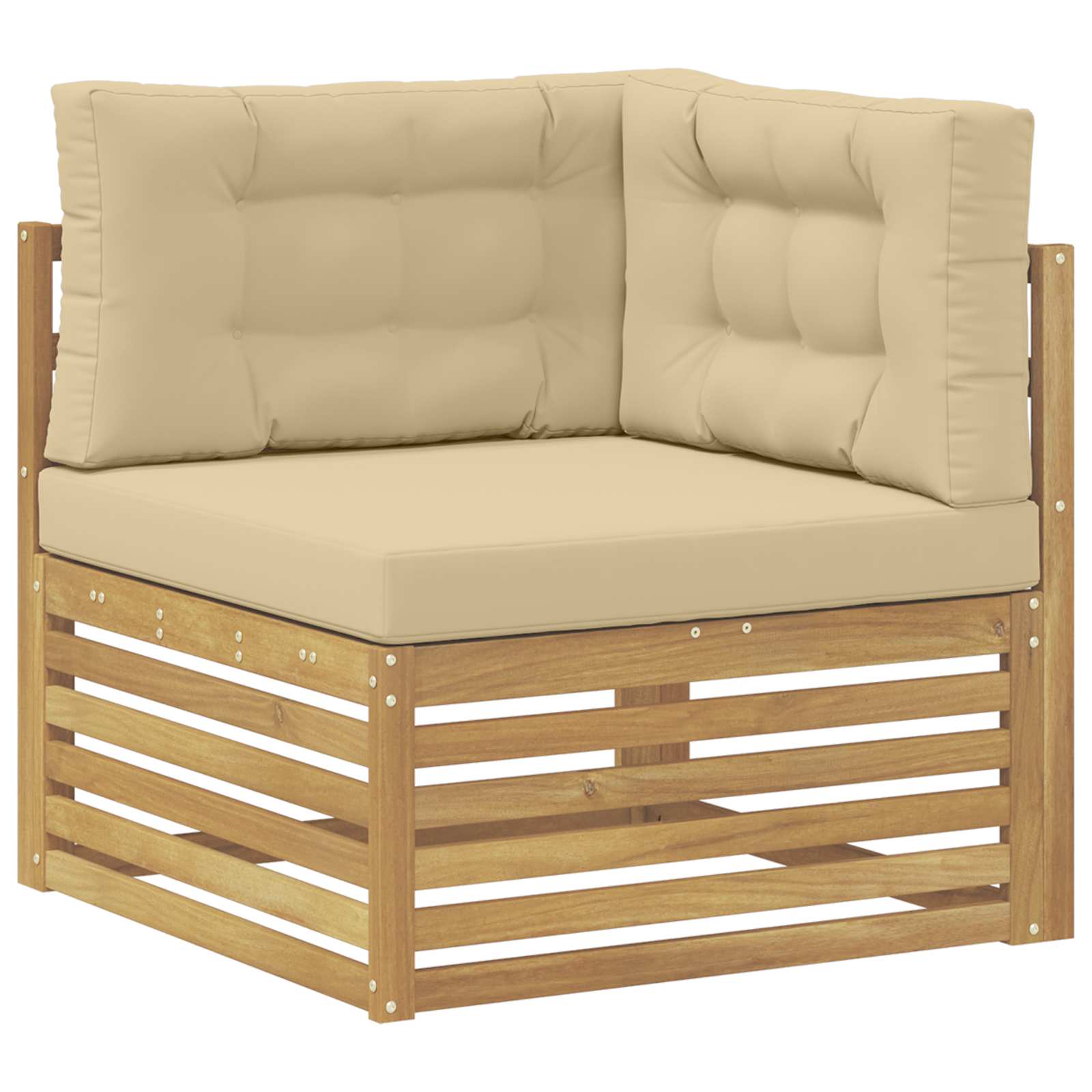 Outdoor-Sofagarnitur 8 pcs Weiß und Beige Massivholz Akazie