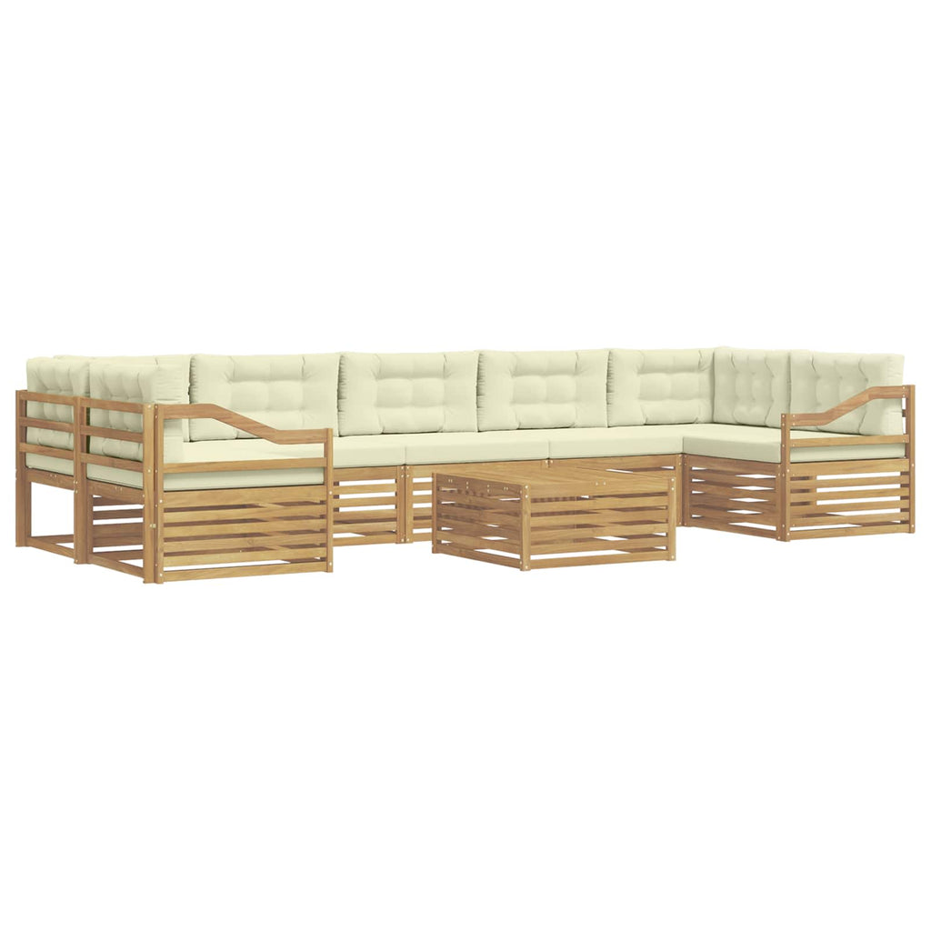 Outdoor-Sofagarnitur 8 pcs Weiß und Creme Massivholz Akazie