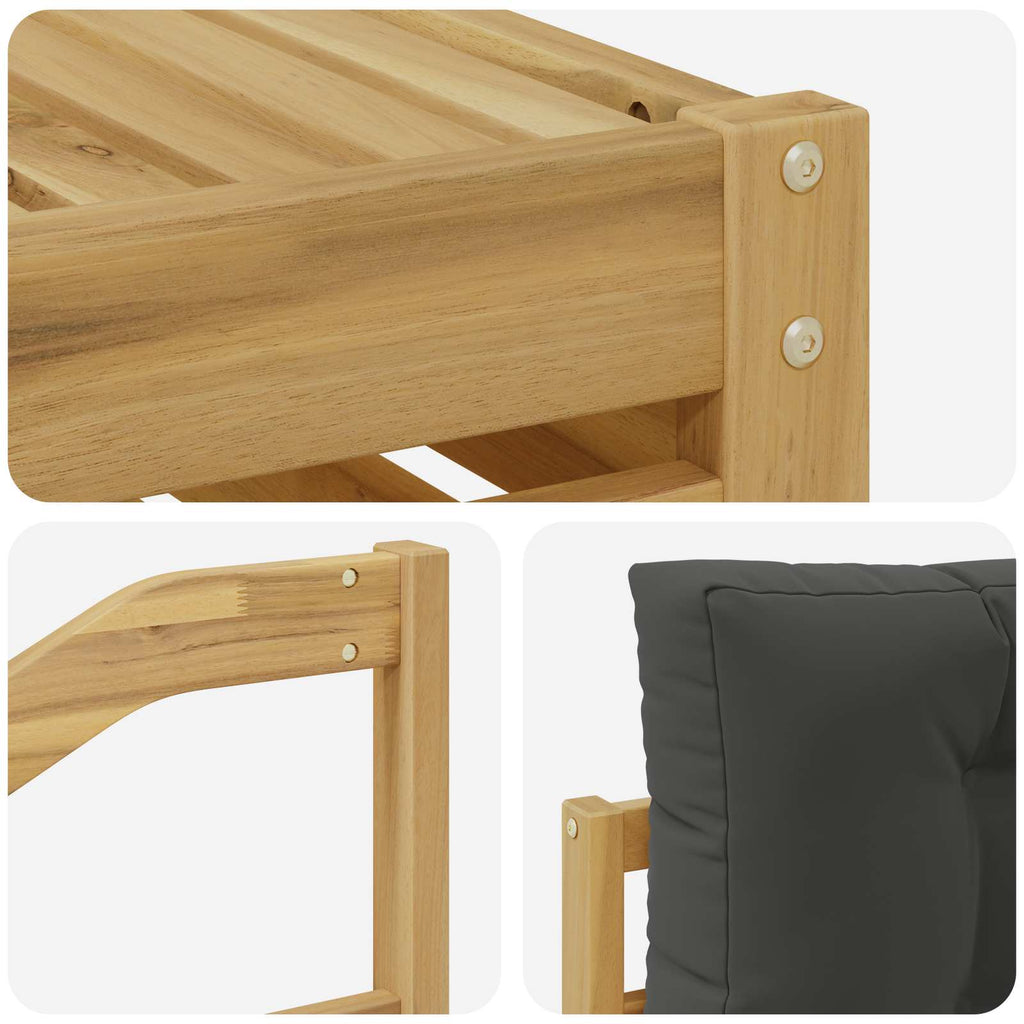 Outdoor-Sofagarnitur 8 pcs Weiß und Anthrazit Massivholz Akazie