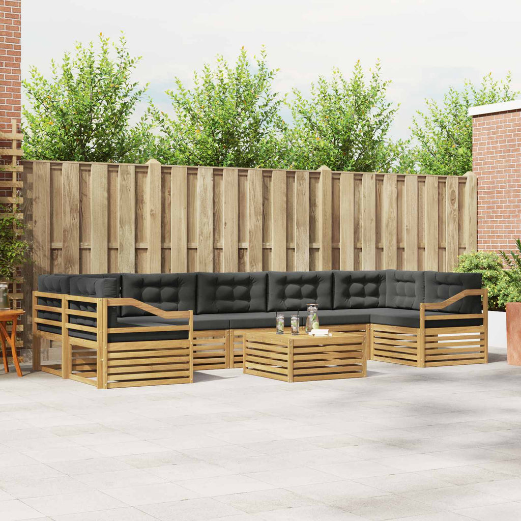 Outdoor-Sofagarnitur 8 pcs Weiß und Anthrazit Massivholz Akazie