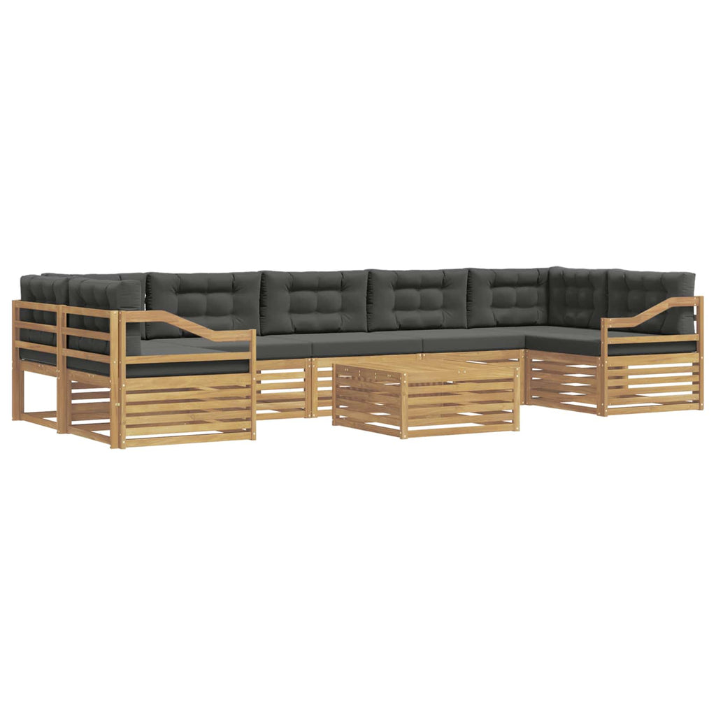 Outdoor-Sofagarnitur 8 pcs Weiß und Anthrazit Massivholz Akazie