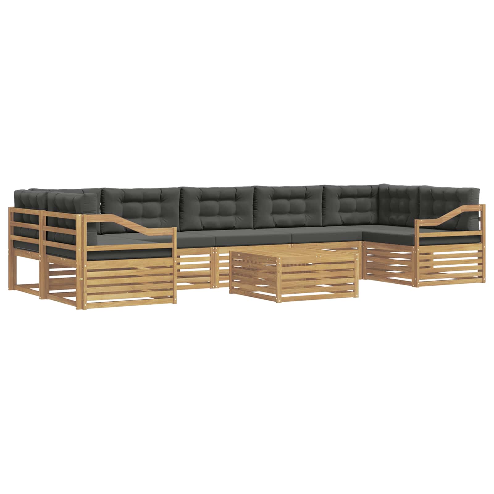 Outdoor-Sofagarnitur 8 pcs Weiß und Anthrazit Massivholz Akazie