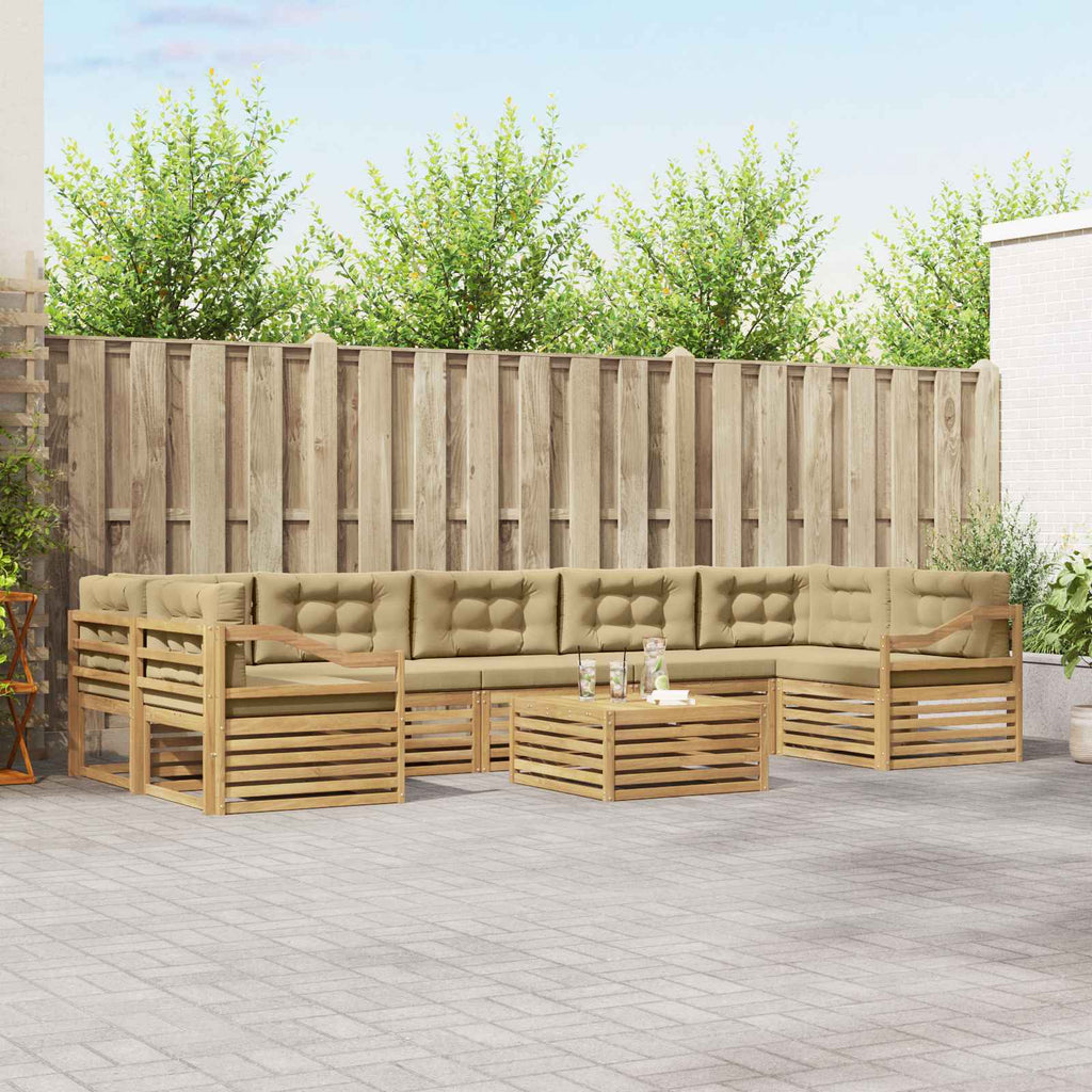 Outdoor-Sofagarnitur 8 pcs Weiß und Beige Massivholz Akazie