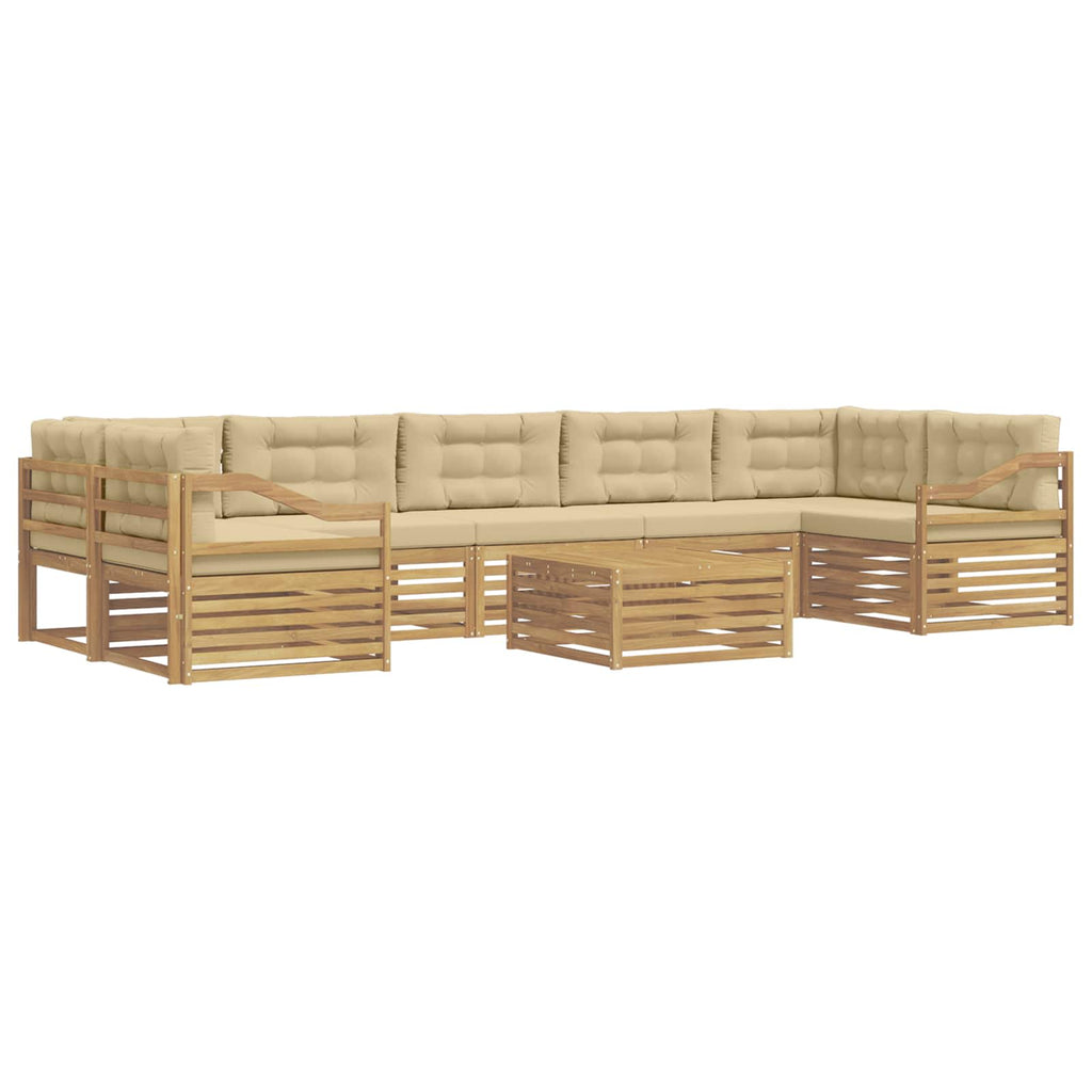 Outdoor-Sofagarnitur 8 pcs Weiß und Beige Massivholz Akazie
