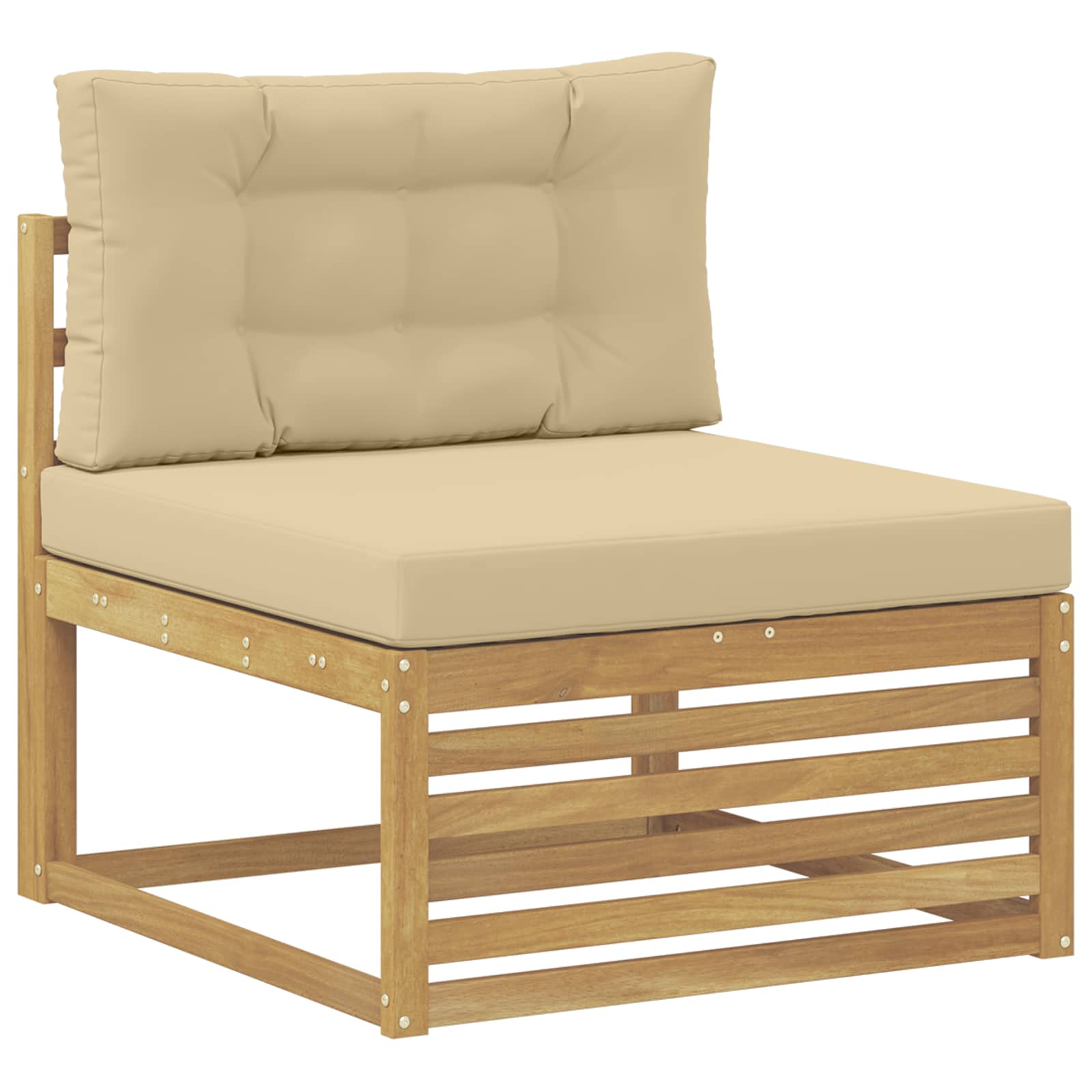Outdoor-Sofagarnitur 8 pcs Weiß und Beige Massivholz Akazie