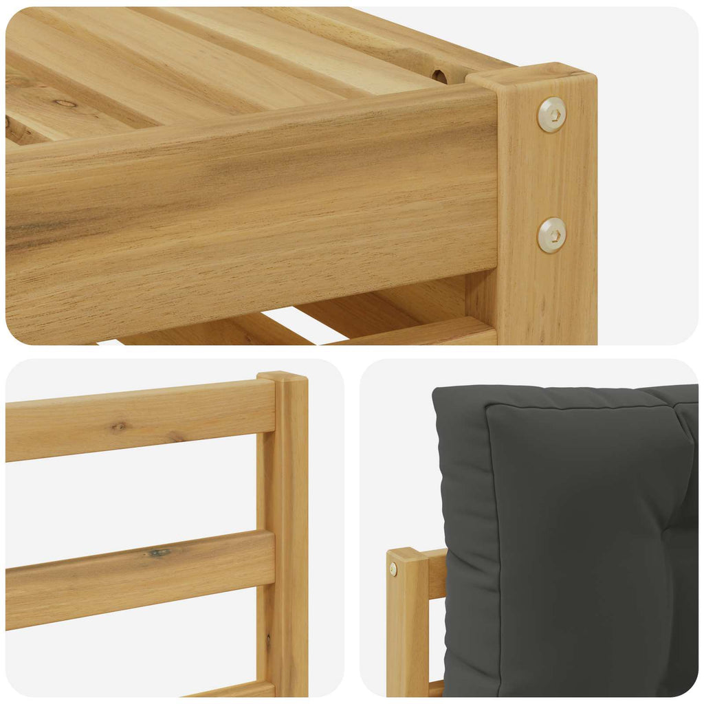 Outdoor-Sofagarnitur 9 pcs Weiß und Anthrazit Polyester