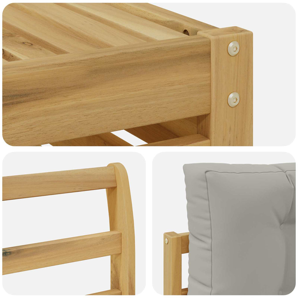 Outdoor-Sofagarnitur 9 pcs Weiß und Hellgrau