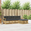 Outdoor-Sofagarnitur 4 pcs Weiß und Anthrazit Polyester