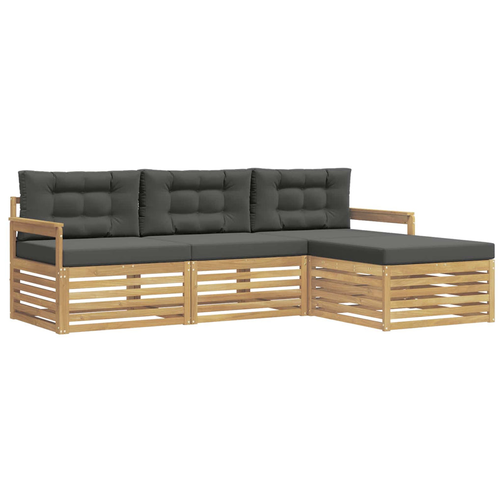 Outdoor-Sofagarnitur 4 pcs Weiß und Anthrazit Polyester
