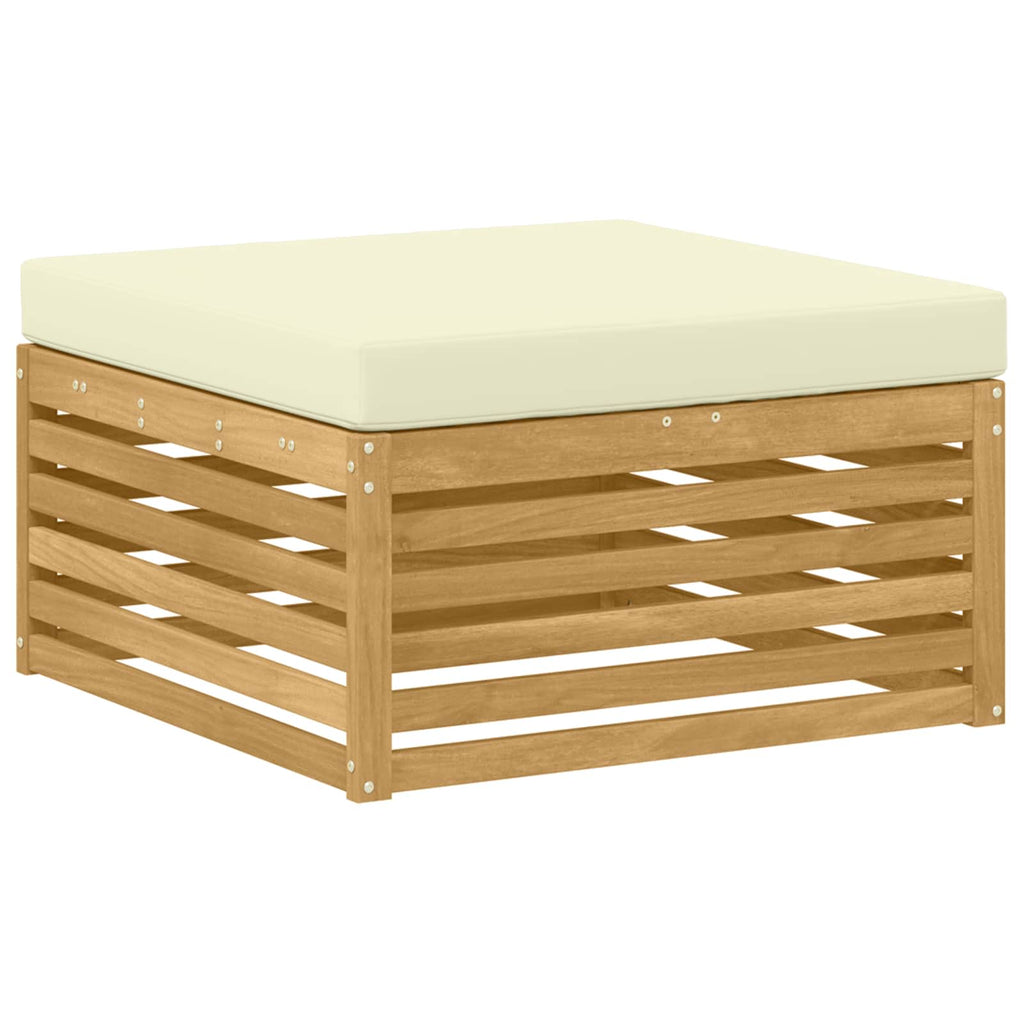 Outdoor-Sofagarnitur mit Kissen 4 pcs Weiß und Creme Polyester