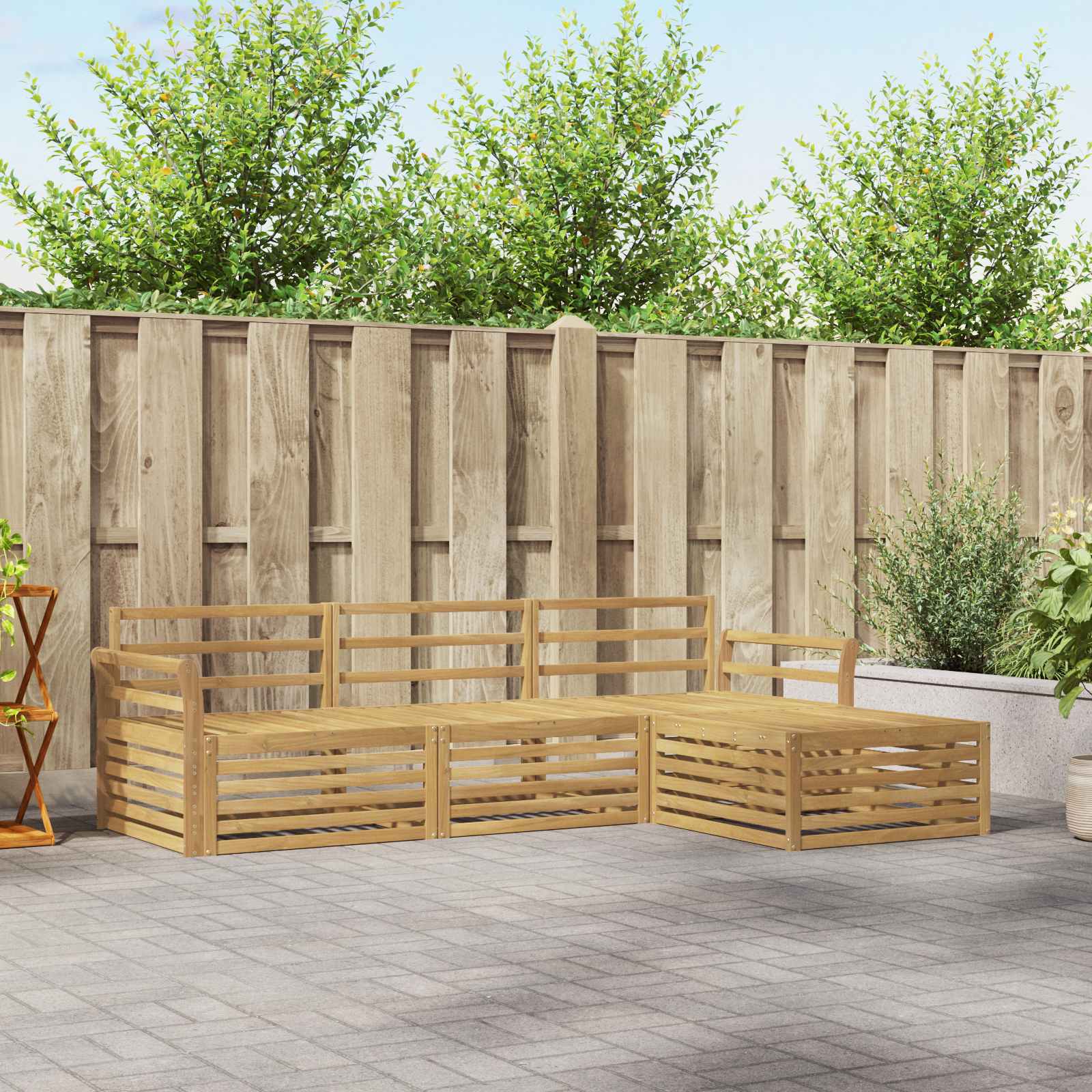 Outdoor-Sofagarnitur 4 pcs Weiß