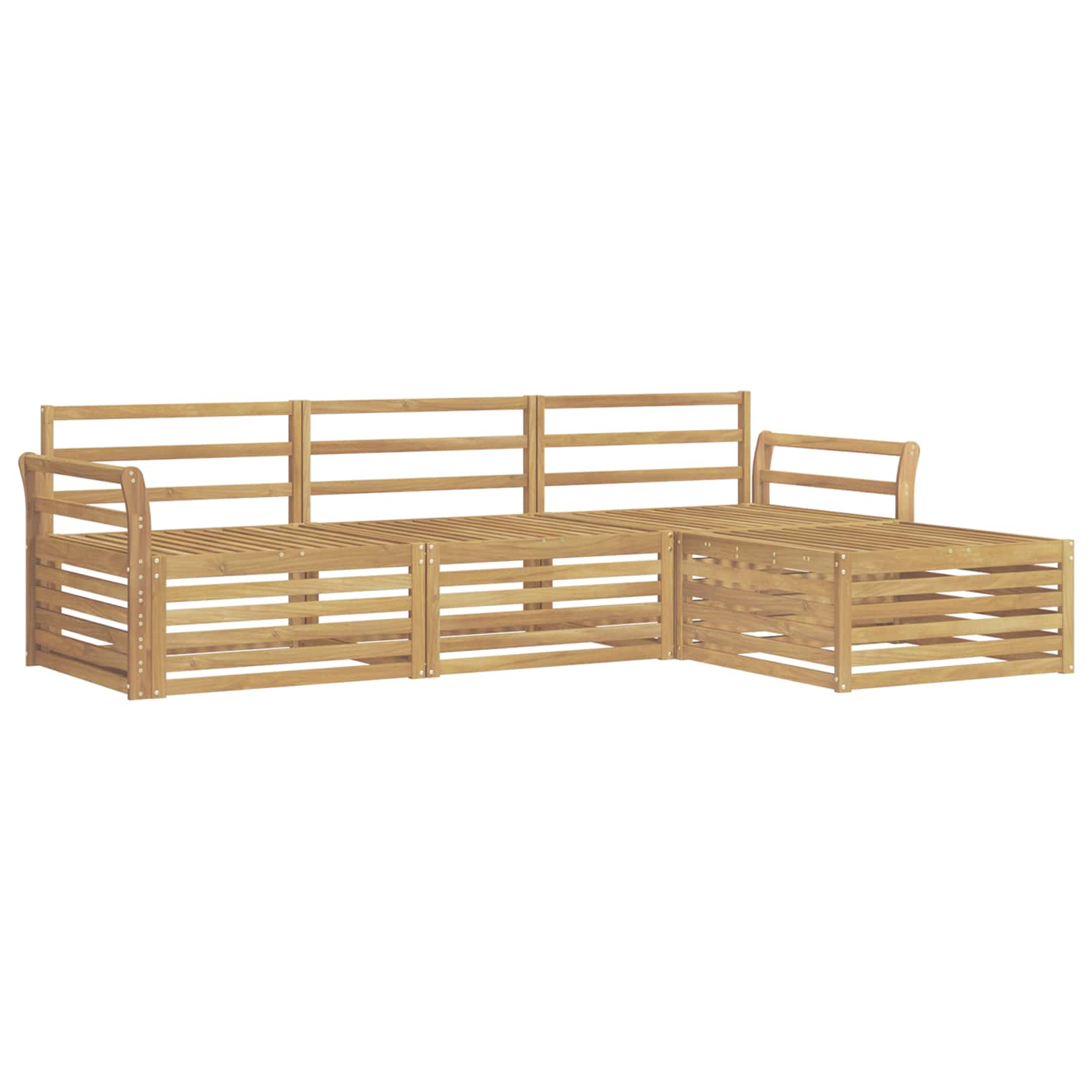 Outdoor-Sofagarnitur 4 pcs Weiß