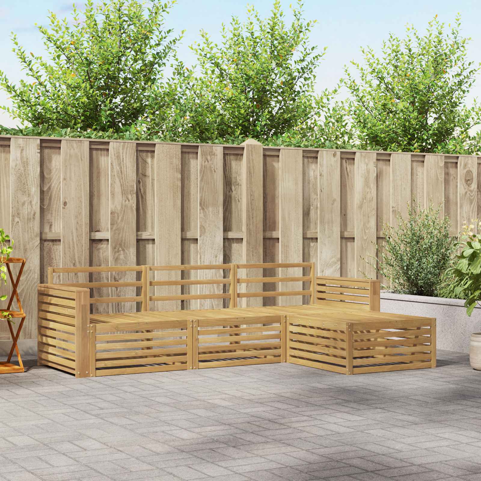 Outdoor-Sofagarnitur 4 pcs Weiß