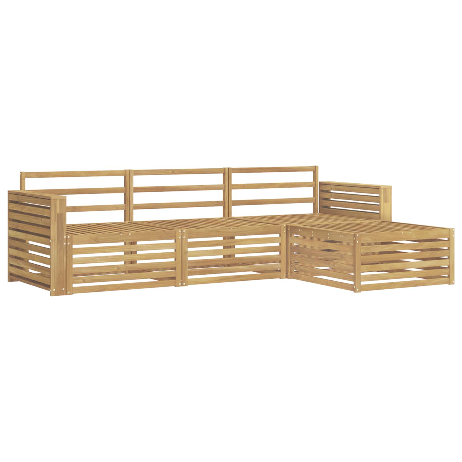 Outdoor-Sofagarnitur 4 pcs Weiß