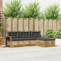 Outdoor-Sofagarnitur 4 pcs Weiß und Anthrazit Polyester
