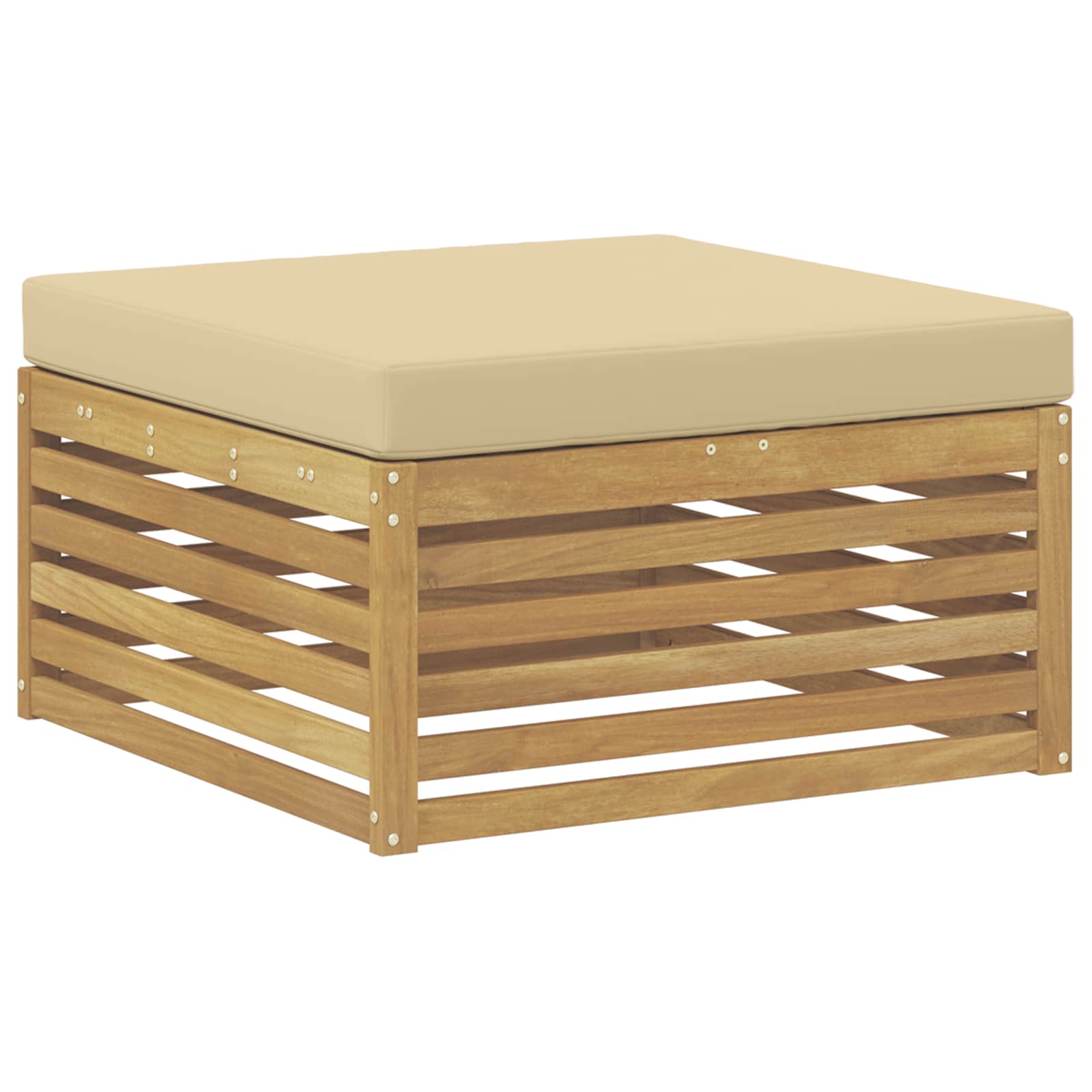 Outdoor-Sofagarnitur mit Kissen 4 pcs Weiß und Beige Polyester
